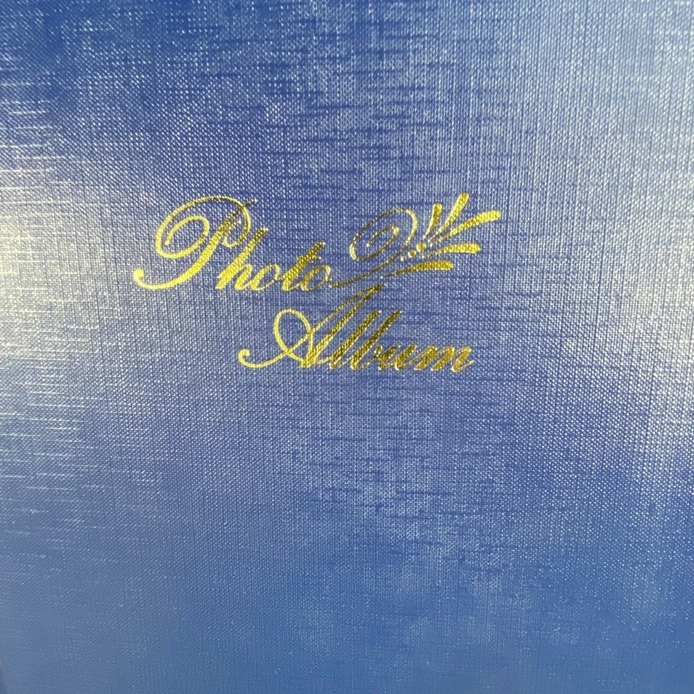 Photo Album Blue‎ Faux Leather Spiral Magnetic Self Adhesive 10 Pages Unused